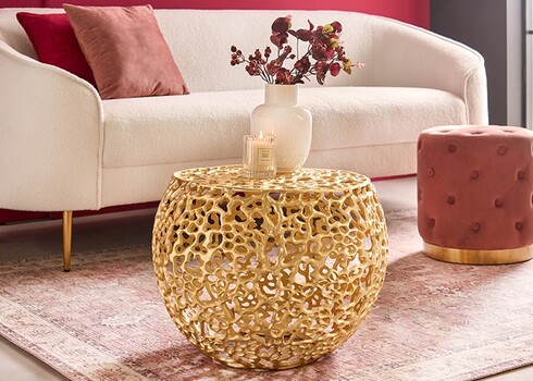 Diivanilaud LEAF kuldne, 53x53xH38 cm