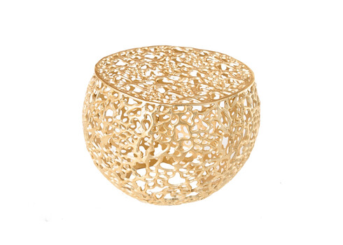 Diivanilaud LEAF kuldne, 53x53xH38 cm