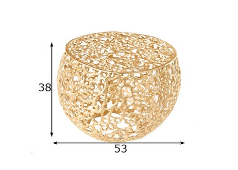 Diivanilaud LEAF kuldne, 53x53xH38 cm