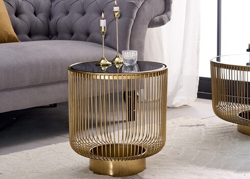 Diivanilaud VARIATION must / kuldne, 41x41xH46 cm