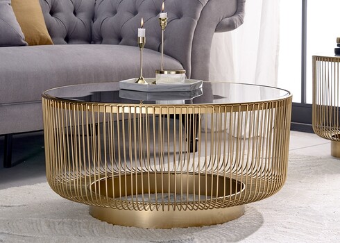 Diivanilaud VARIATION must / kuldne, 79x79xH40 cm