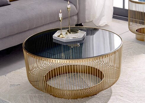 Diivanilaud VARIATION must / kuldne, 79x79xH40 cm