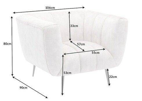 Tugitool NOBLESSE beež, 105x90xH80 cm