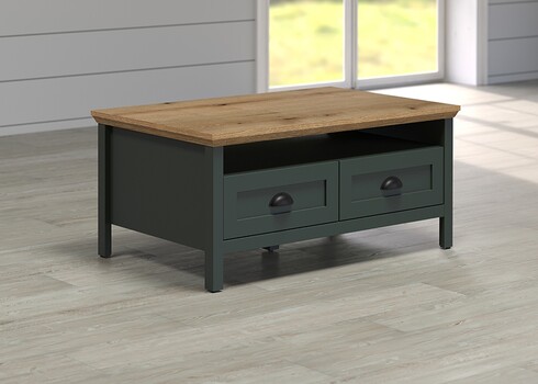 Diivanilaud STANTON roheline / tamm, 101x60xH45 cm