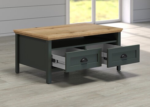 Diivanilaud STANTON roheline / tamm, 101x60xH45 cm