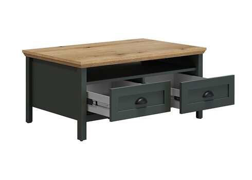 Diivanilaud STANTON roheline / tamm, 101x60xH45 cm