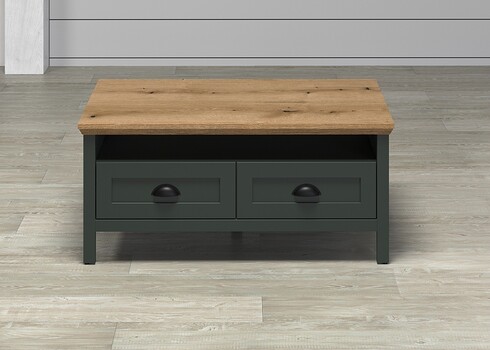 Diivanilaud STANTON roheline / tamm, 101x60xH45 cm