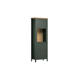 Vitriinkapp STANTON roheline / tamm, 69x39xH198 cm