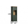 Vitriinkapp STANTON roheline / tamm, 69x39xH198 cm