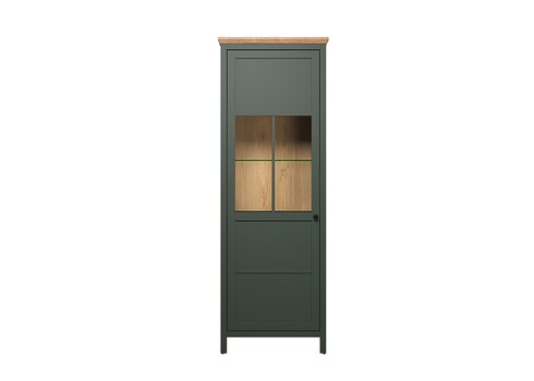Vitriinkapp STANTON roheline / tamm, 69x39xH198 cm