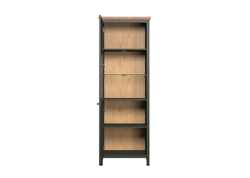 Vitriinkapp STANTON roheline / tamm, 69x39xH198 cm