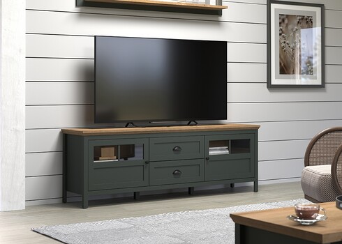 Tv-alus STANTON roheline / tamm, 184x45xH64 cm