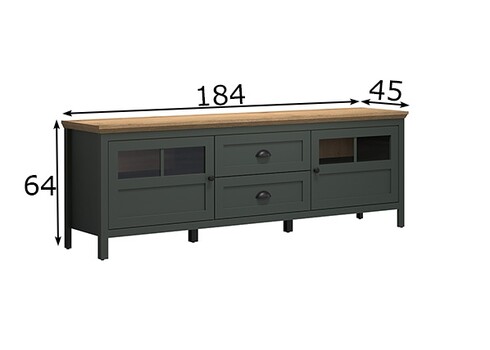 Tv-alus STANTON roheline / tamm, 184x45xH64 cm