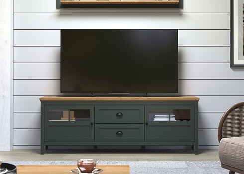 Tv-alus STANTON roheline / tamm, 184x45xH64 cm