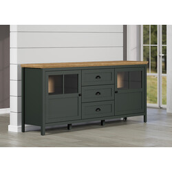 Kummut STANTON roheline / tamm, 184x45xH86 cm