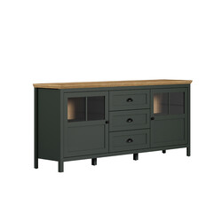 Kummut STANTON roheline / tamm, 184x45xH86 cm