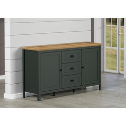 Kummut STANTON roheline / tamm, 146x45xH86 cm