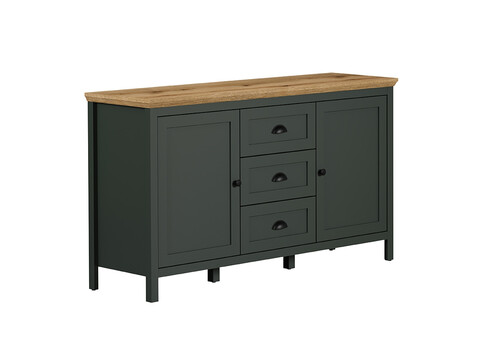 Kummut STANTON roheline / tamm, 146x45xH86 cm