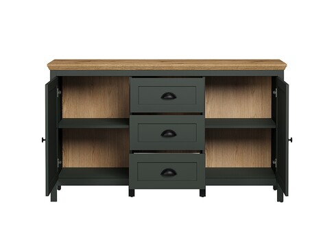 Kummut STANTON roheline / tamm, 146x45xH86 cm