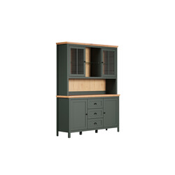 Vitriinkapp STANTON roheline / tamm, 146x45xH198 cm