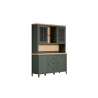Vitriinkapp STANTON roheline / tamm, 146x45xH198 cm