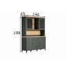 Vitriinkapp STANTON roheline / tamm, 146x45xH198 cm