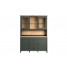 Vitriinkapp STANTON roheline / tamm, 146x45xH198 cm