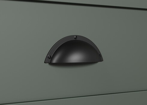 Vitriinkapp STANTON roheline / tamm, 69x39xH198 cm