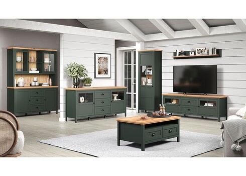 Diivanilaud STANTON roheline / tamm, 101x60xH45 cm