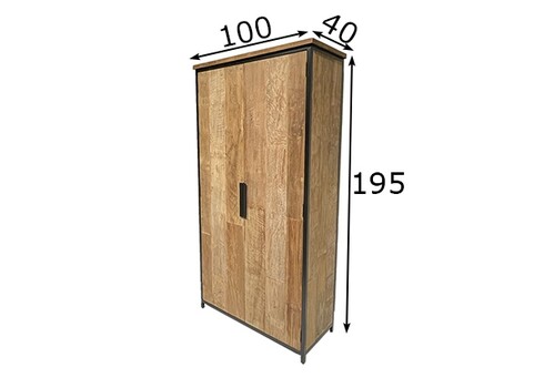 Kapp TOMAR naturaalne pruun, 100x40xH195 cm