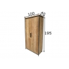 Kapp TOMAR naturaalne pruun, 100x40xH195 cm