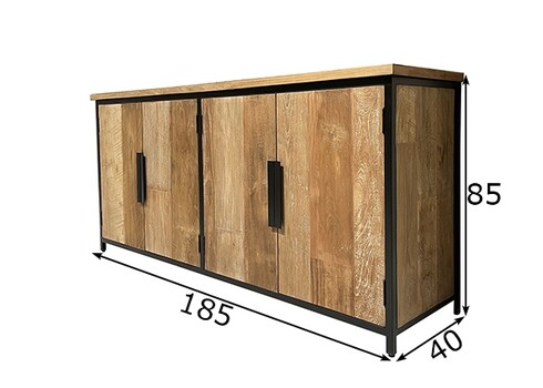 Kummut TOMAR naturaalne pruun, 185x40xH85 cm