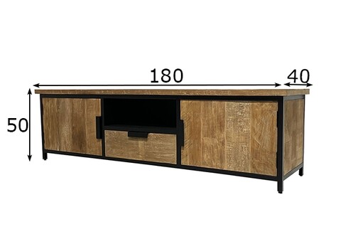 Tv-alus TOMAR naturaalne pruun, 180x40xH50 cm