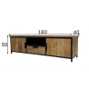 Tv-alus TOMAR naturaalne pruun, 180x40xH50 cm