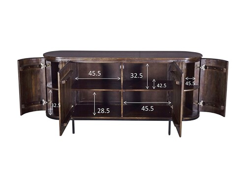 Kummut NOOR tumepruun, 170x43xH81 cm