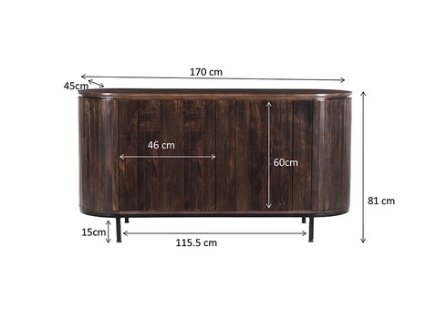 Kummut NOOR tumepruun, 170x43xH81 cm