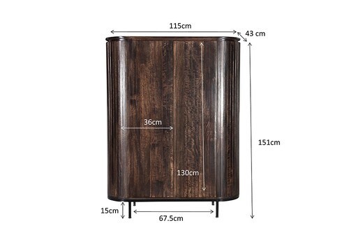 Kapp NOOR tumepruun, 115x43xH151 cm