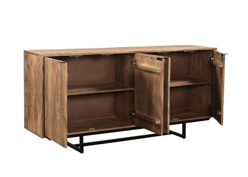 Kummut VALDEZ naturaalne puit / must, 180x40xH85 cm