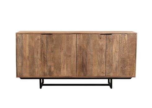 Kummut VALDEZ naturaalne puit / must, 180x40xH85 cm