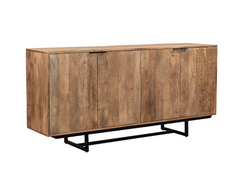 Kummut VALDEZ naturaalne puit / must, 180x40xH85 cm