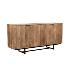 Kummut VALDEZ naturaalne puit / must, 180x40xH85 cm