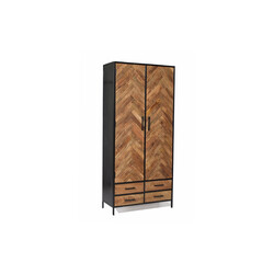 Kapp BROOKLYN naturaalne puit / must, 100x43xH150 cm