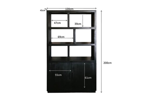 Kapp-riiul JAXX must, 120x45xH200 cm