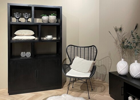 Kapp-riiul JAXX must, 120x45xH200 cm