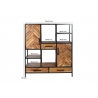 Kapp-riiul BROOKLYN naturaalne puit / must, 120x40xH140 cm