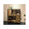 Kapp-riiul BROOKLYN naturaalne puit / must, 120x40xH140 cm