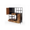 Kapp-riiul BROOKLYN naturaalne puit / must, 120x40xH140 cm