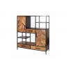 Kapp-riiul BROOKLYN naturaalne puit / must, 120x40xH140 cm