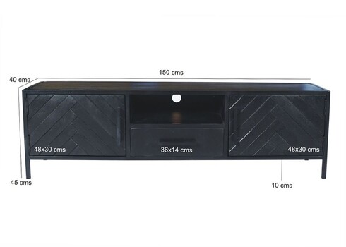 Tv-alus YORK must, 150x40xH45 cm