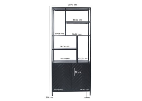 Kapp-riiul YORK must, 90x40xH210 cm